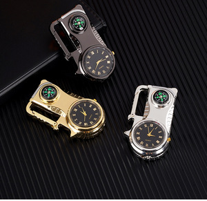 Multi <strong>Functional</strong> Outdoor <strong>Lighter</strong> Windproof Red Flame Refillable <strong>Lighter</strong> <strong>With</strong> Compass, <strong>Clock</strong>, Key Chain - Product Image 6