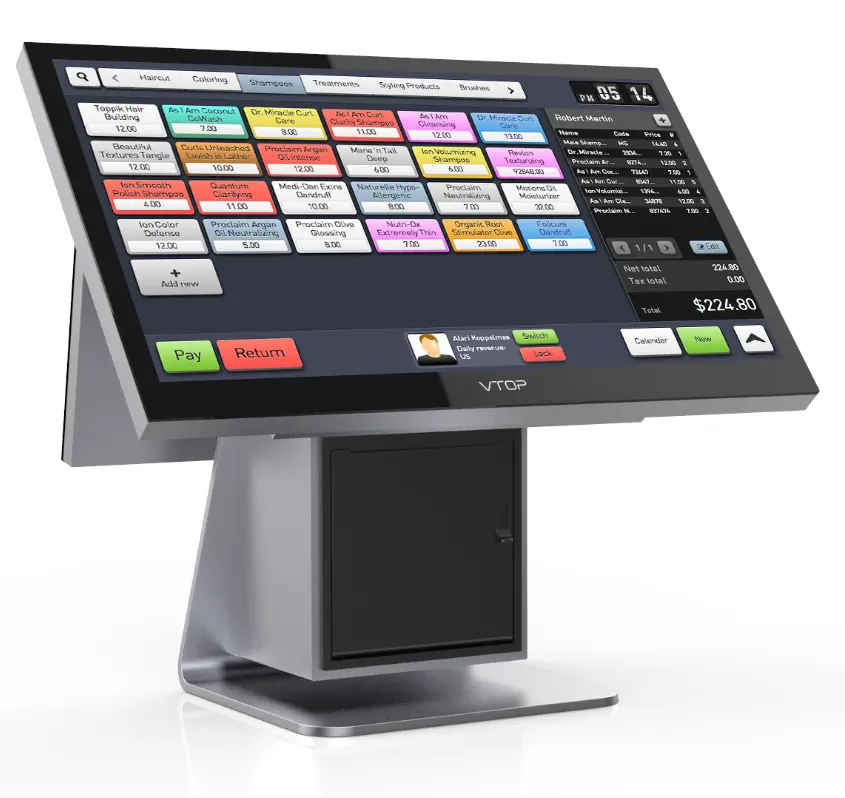 Dual Core Touch Screen Pos-systeem Betaalautomaat Kassa met msr kaartlezer