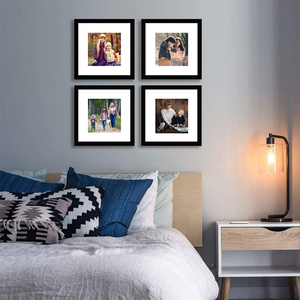 ชุดกรอบรูปสีดํา 12x12 กรอบรูปสี่เหลี่ยมพร้อมแผ่นรองจอแสดงผล รูปภาพ 8x8 หรือ 12x12 ไม่มีกรอบรูปแบบแผ่นรอง - Product Image 6