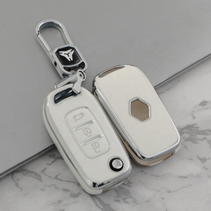 Silver Edge TPU <strong>Key</strong> Cover with Keychain Fit for Renault Clio Espace 5 Master Bus Talisman <strong>Megane</strong> Protector Holder Accessories - Product Image 2