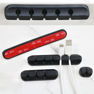 ที่หนีบสายไฟบนโต๊ะปรับแต่งโลโก้ได้ตามต้องการถาดจัดระเบียบสาย USB ซิลิโคนสายข้อมูลที่มีกาวในตัวช่วยจัดระเบียบสายเคเบิลโทรศัพท์ - Product Image 2