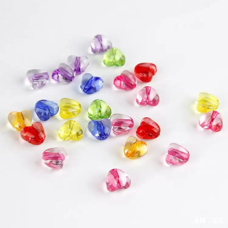 12Mm Lỗ Lớn Mặt Rõ Ràng Đèn Lồng Bead Pastel Clover Hoa Trái Tim Acrylic Hạt Đối Với Tự Làm Đồ Trang Sức