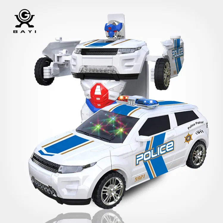 Mini música transformar robot eléctrico coche DIY coche transformar robot de juguete para niño de juguete de