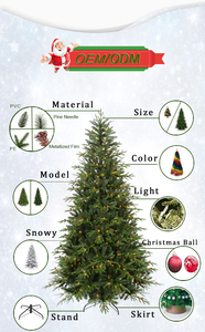 Dağ ağacı PE/PVC özelleştirilmiş 3-10ft yeşil noel ağacı yapay noel ağacı ev Decororaiton için - Product Image 5