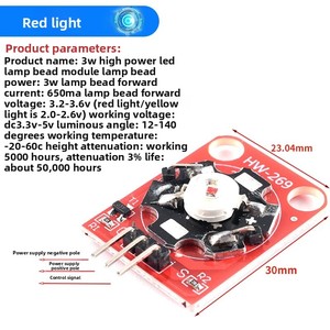 Weiße 3-W-Hochleistungs-LED für Arduino-kompatible elektronische Module und Kits