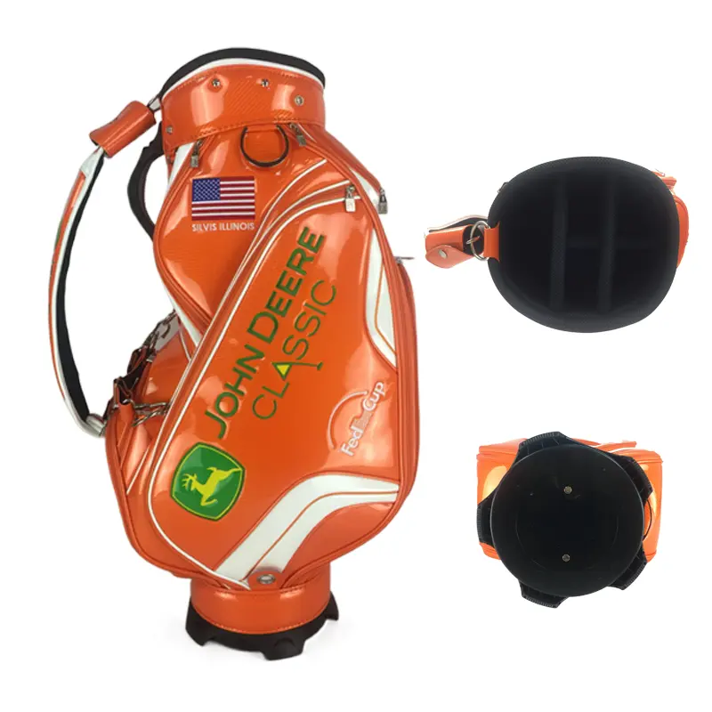 Teklif özel Logo OEM 9 inç PU arabası çantası personel Caddiebag CADDIE çanta Golf çantaları