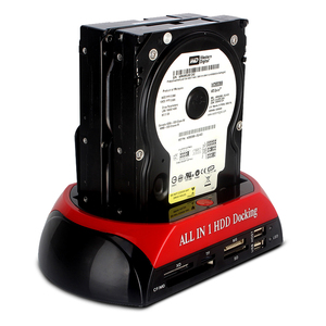 USB 2.0的所有1硬盘复印机带读卡器2.5 "/3.5" SATA/IDE硬盘坞站 - Product Image 1