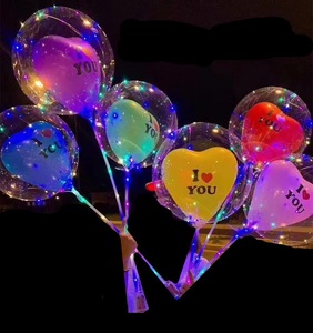 บอลลูนใสใสเรืองแสงในโลกมืดกระพริบแสงสว่างขึ้นบอลลูน LED Bobo พร้อมสตริงแท่ง - Product Image 3