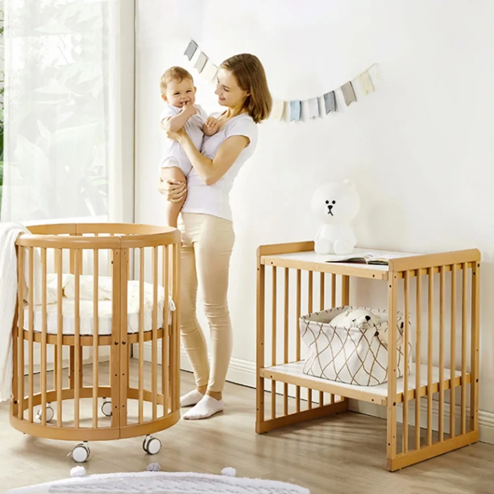 Детская деревянная мебель LM с индивидуальным логотипом, Распродажа детской кроватки для сна 3 в 1, детская кроватка