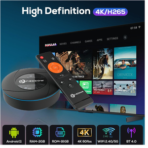 Decodificador inteligente OEM FreeShow Android TV Box al por mayor reproductor multimedia en varios idiomas 4K Global OTT 5G Wifi fábrica verificada