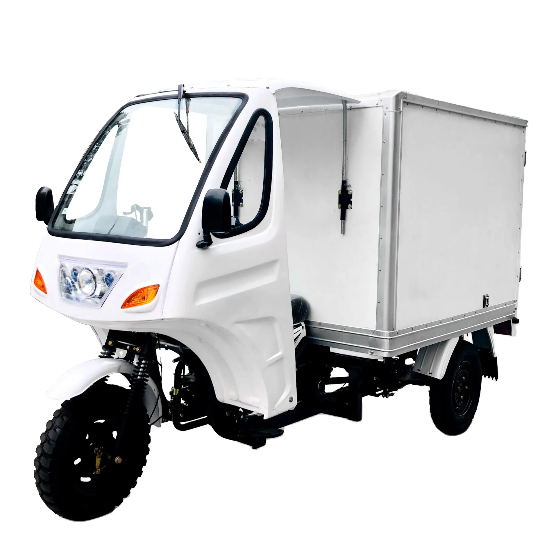 DAYANG ดีขายกล่อง Cargo รถสามล้อห้าล้ออีกต่อไปรถจักรยานยนต์เพลาสามล้อสีขาว Lifan Body กรอบกล่องแบตเตอรี่