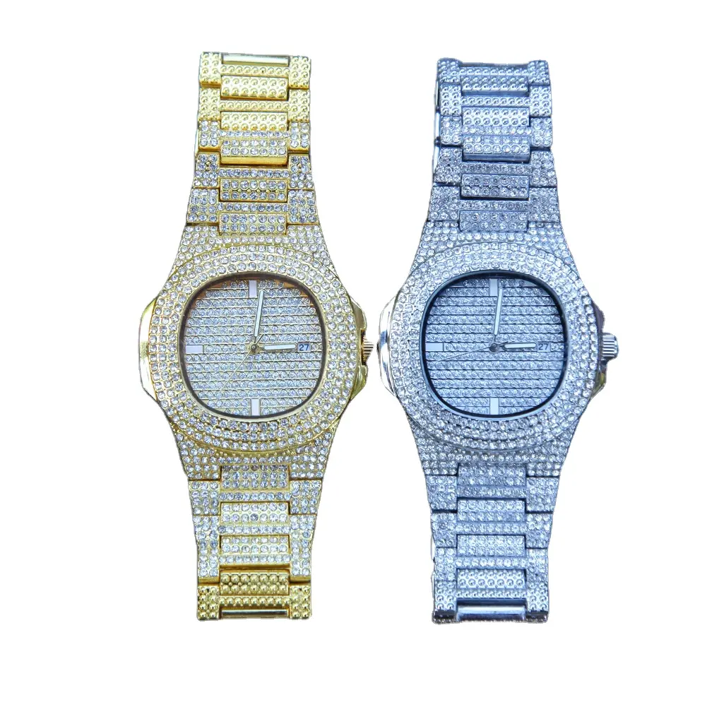 2021 orologi Hip Hop Iced Out orologi da uomo in orologio da polso di lusso per donna e uomo lega di vetro XP Fashion Hiphop Unisex