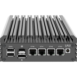 Hot Selling Intel N305/N100 Fanless Mini <strong>Computer</strong> 16GB DDR5 256GB M.2 SSD 4x2.5Gbe VPN Router Firewall <strong>Linux</strong> Mini PC New US Plug - Product Image 1