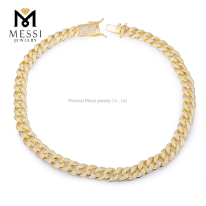 Buzlu 925 ayar gümüş küba Link zinciri 18mm Moissanite elmas Hip Hop takı - Product Image 1