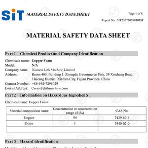 99.99% Purity High Porosity Cu <strong>Foam</strong> <strong>Copper</strong> <strong>Foam</strong> Lithium Battery Raw Material Electrode <strong>Foam</strong> Sheet