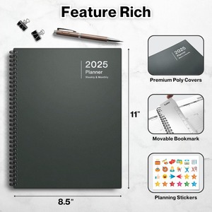 8, 5x11 de enero de 2025, planificador semanal mensual de 2025 a diciembre de 2025, libro planificador anual grande con pestañas mensuales, agenda de calendario diario - Product Image 4