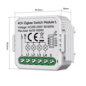 YiHi00 Zigbee 10A 4 canali Smart Switch modulo Zigbee Tuya SmartSwitch modulo relè interruttore per automazione domestica intelligente - Product Image 4
