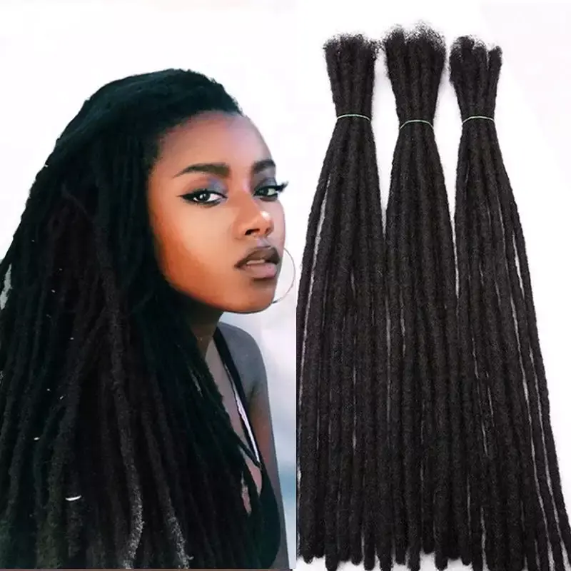 Top quality soft dread hair piece cheap dreadlocks crochet braiding light African 0.4 cm human hair loc extension