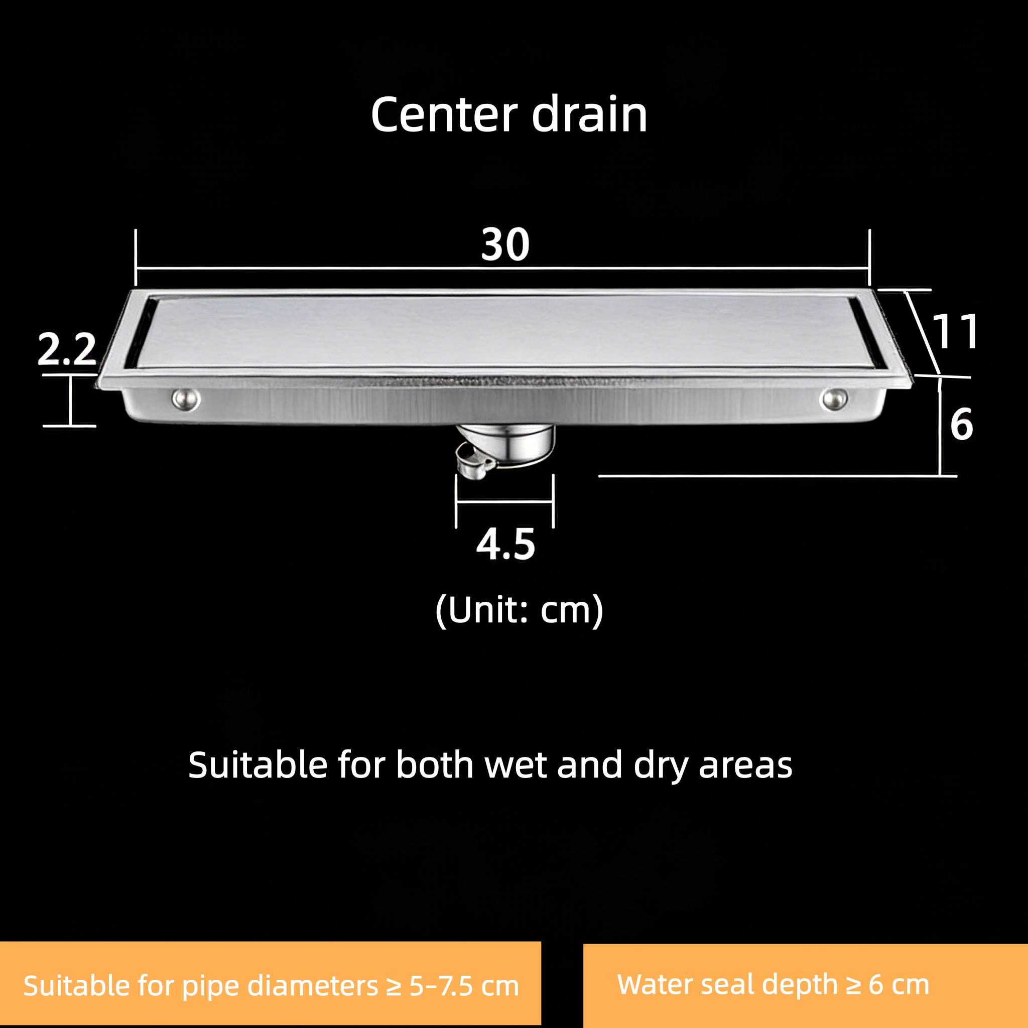 Center drain