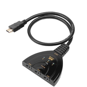 Divisor HDMI 4K de alta velocidad 3 en 1 salida Ultra HD HDMI Switcher con cable infrarrojo para uso de audio
