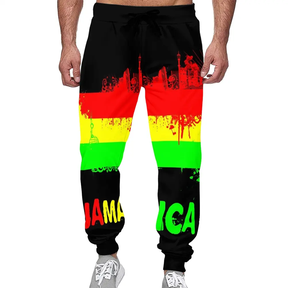 Pantalones largos deportivos informales para hombre, pantalón masculino transpirable, de estilo moderno y colorido, estilo Rasta Reggae