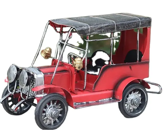 हाथ से बने यूरोपीय शैली बुलबुला पुराने कार विंटेज लोहे Wecker jalopy मॉडल सजावट के लिए घर और बार