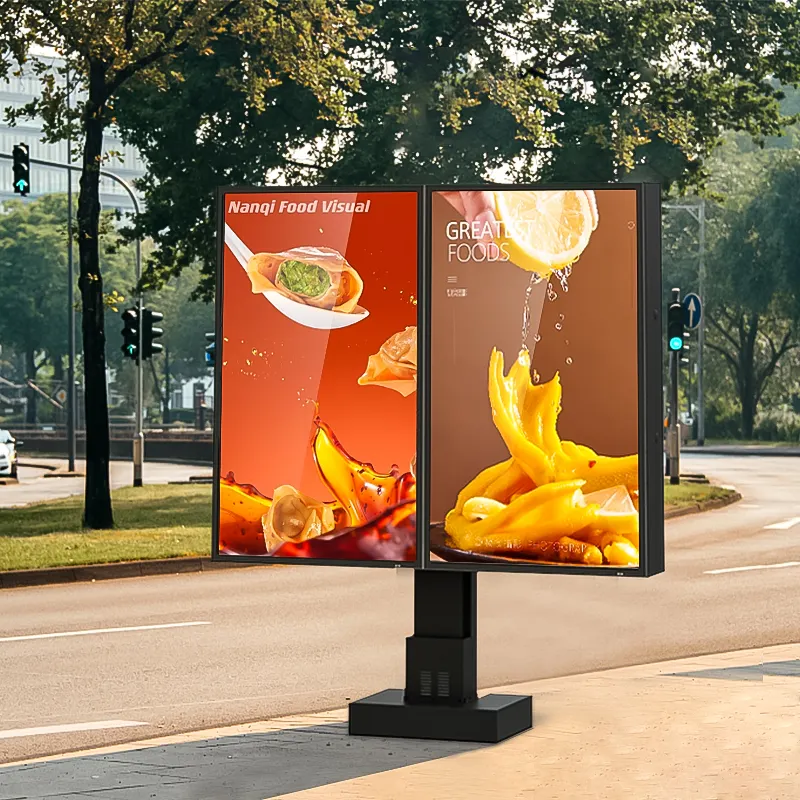 Ekaa 4K 3500Nits Dual Screen Menubord Staande Digitale Outdoor Waterdichte Kiosk Lcd Bewegwijzering Reclame Bestelling Scherm