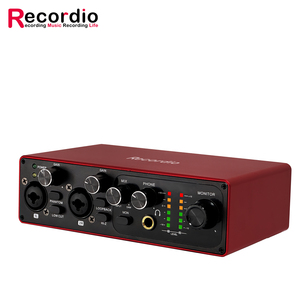 Interfaz de Audio de tarjeta de sonido para grabación de música por ordenador Resolución de 24 bits/192kHz Soporte 48V Phantom Power Streaming Podcasting - Product Image 2