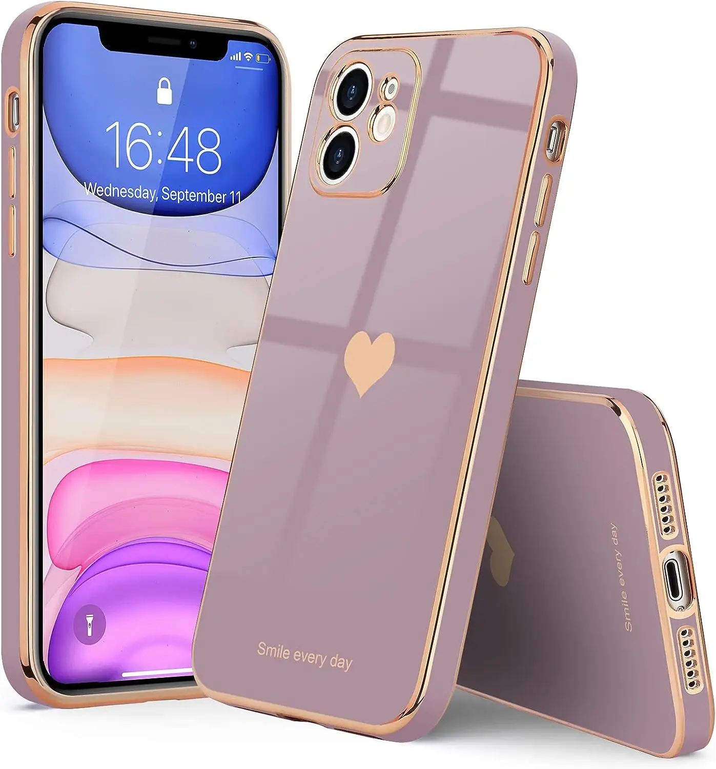 Hart Voor Iphone 11 Met Veelkleurige Schilderpatronen Voor Meisjes Vrouwen Schokbestendig Slim Fit Tpu-Hoes Beschermhoesje Telefoon