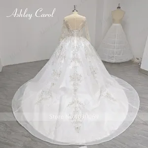 <strong>2025</strong> wedding dress Luxury Ball Gown Wedding Dress Neckline Beading Sequined Button Princess Vestidos De Novia - Product Image 2