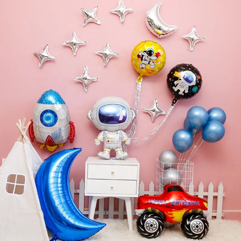 Gran oferta, fiesta temática del espacio exterior personalizada, globo de papel de aluminio de 18 pulgadas, globo de papel de aluminio Spaceman