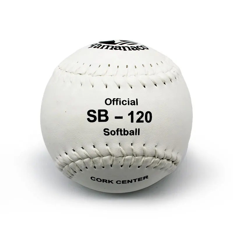 Bola softball pitch lambat SB-120 Tamanaco kulit PVC sintetis putih 12 inci untuk latihan