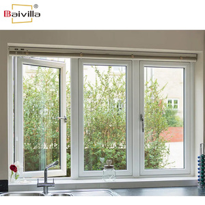 Nuovo Design UPVC cornici vetro temperato Grill Windows 3 pannello PVC telaio tripla vetrata finestra a battente con costruito In schermo - Product Image 1
