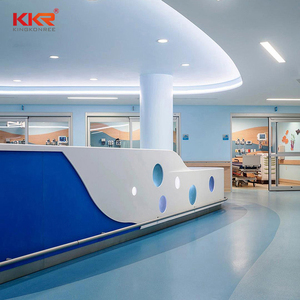KKR固体表面接待处美容院OEM 3D定制接待桌前台柜台 - Product Image 2