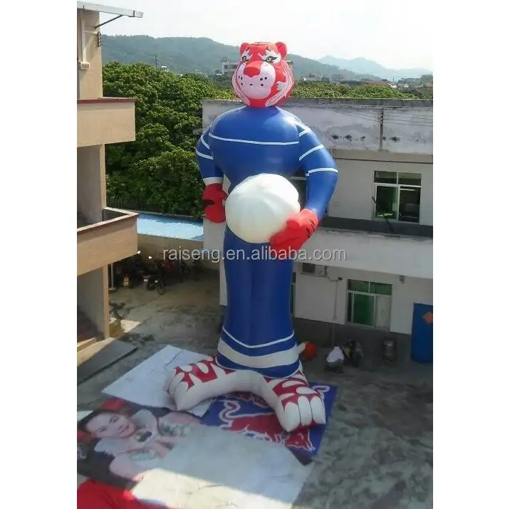 Personagem inflável da cabeça de tigre do pvc, presentes de natal, modelo inflável da propaganda