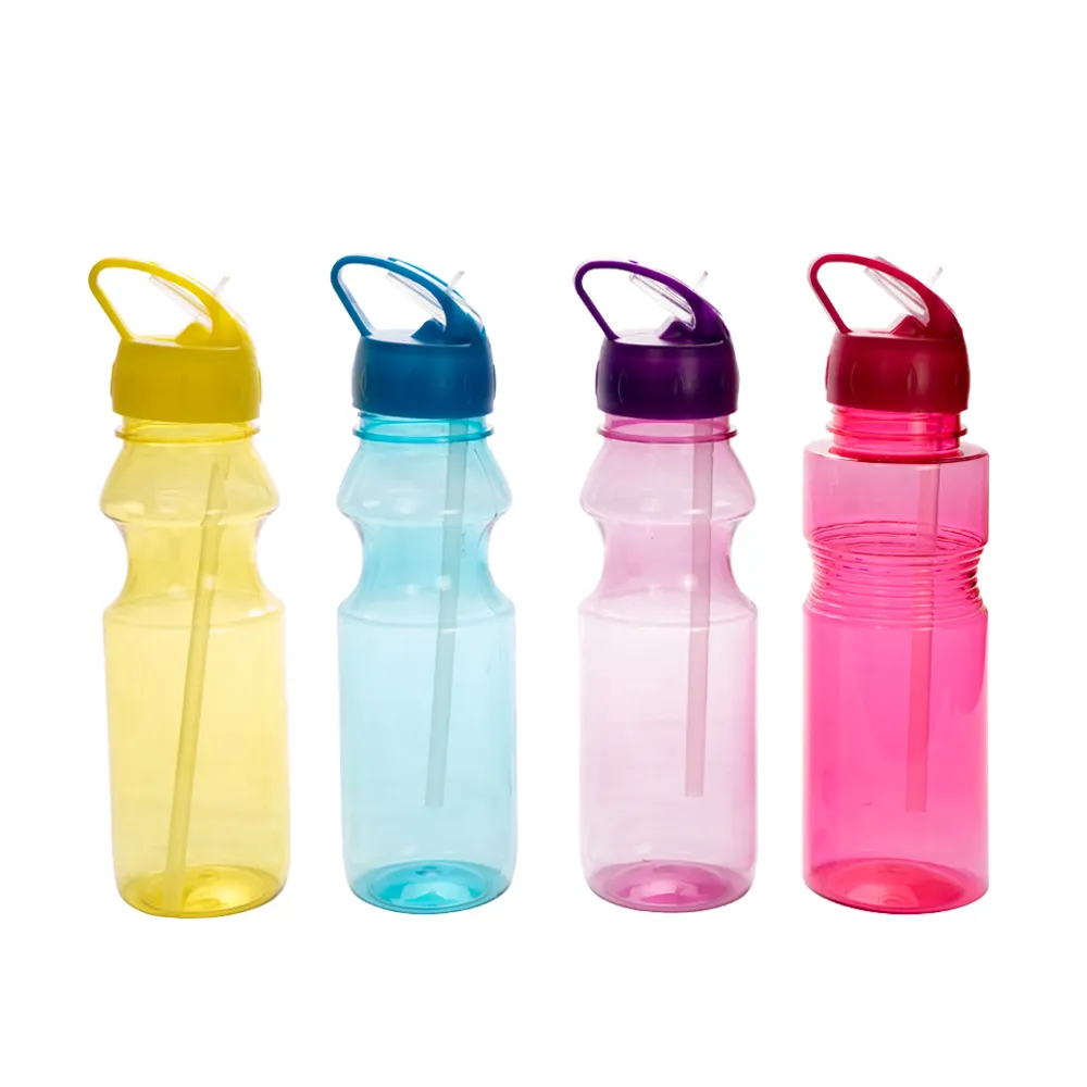 Venta caliente respetuoso del medio ambiente personalizado inteligente plástico deporte proteína coctelera botella paja al por mayor promocional Drinkware botellas de agua