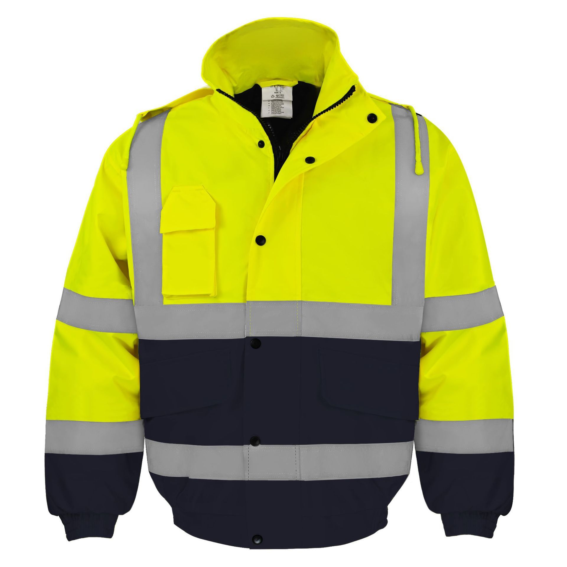 Jaune avec bleu marine