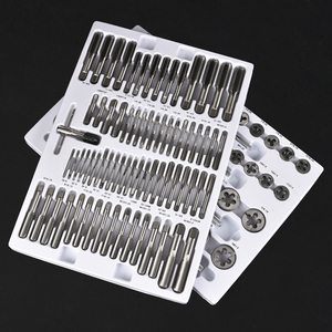 110 adet metrik ve inç kılavuz ve pafta seti el ve makine iplik kesme metal kutu - Product Image 6