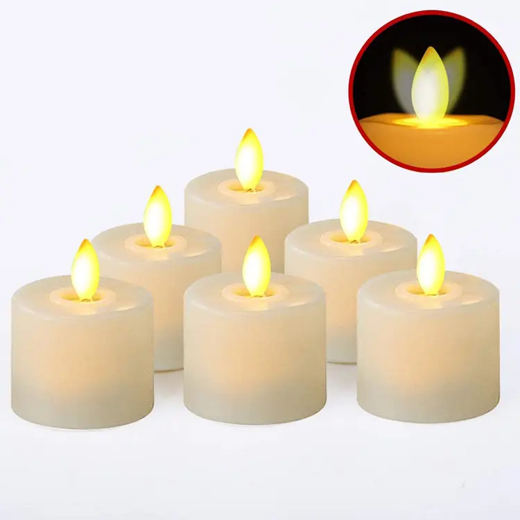 Künstliches flammen loses flackern Bougies führte Kerzen-Tee licht mit batterie betriebenen wieder verwendbaren elektronischen Kerzen