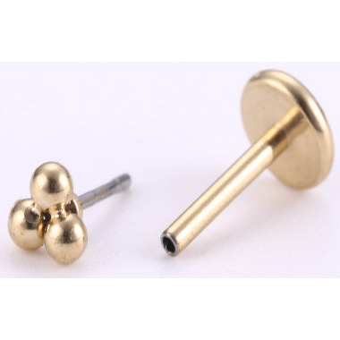 Tête à trois billes de 3 mm plaquée or (insertion)