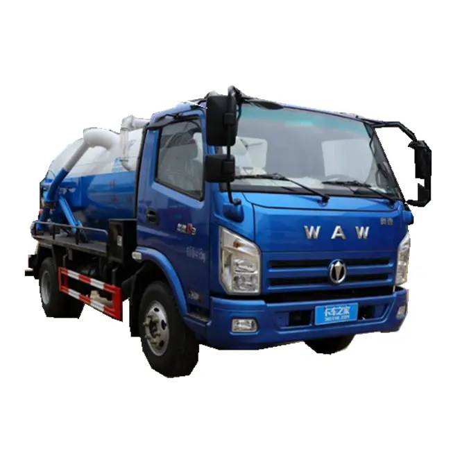 Minitanque de alta presión 4x2 W para succión de alcantarillado, camión, depósito de aguas residuales, 5,5cbm, capacidad de succión de vacío, camión