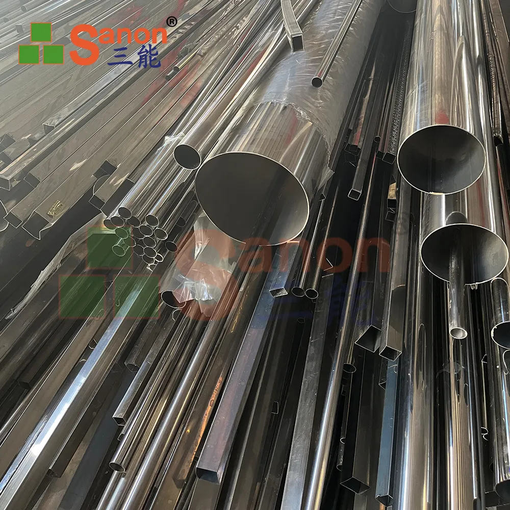 SANON Inox Manufacturer Astm A312 Polished Decorative Tube 201 Welded Stainless Steel Pipe 304
