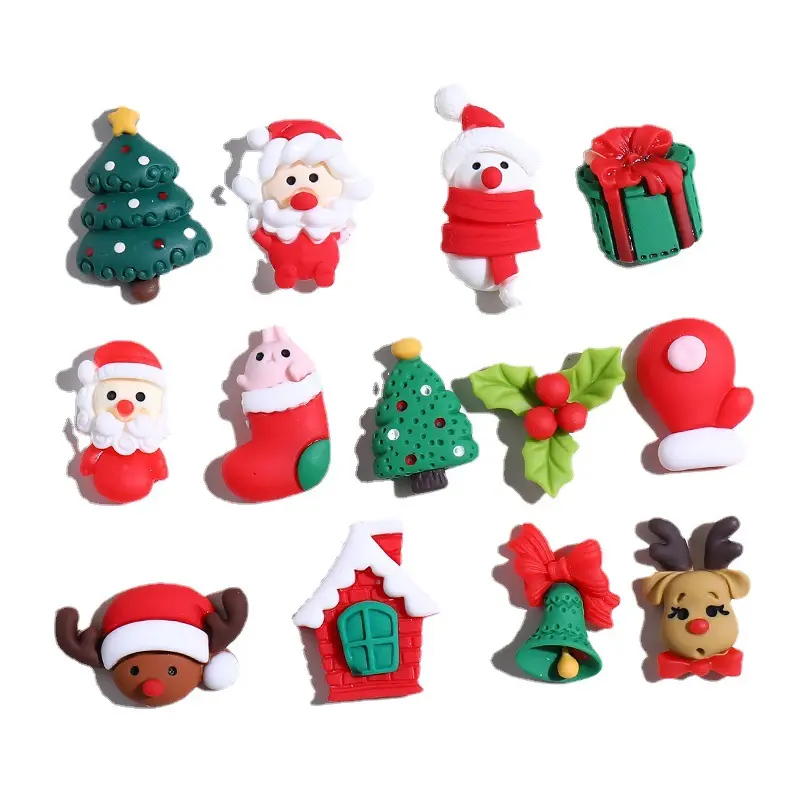 かわいいクリスマスシリーズ樹脂小さなアクセサリー電話ケースDiyクリスマス家の装飾樹脂ジュエリーアクセサリー