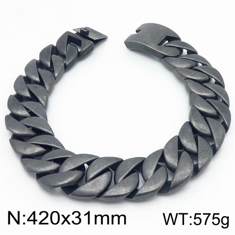 42*3.1*0.85 cm-Black frosted necklace