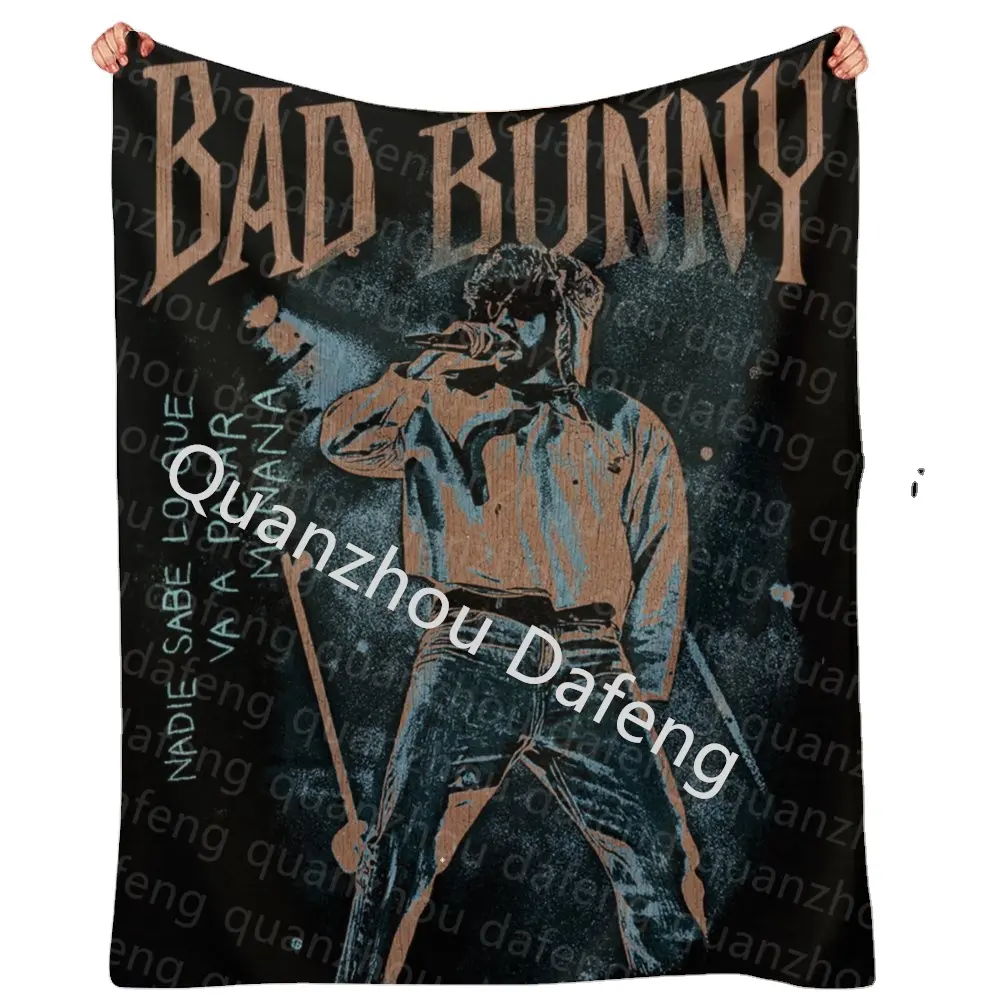 Nueva moda Venta caliente fotos personalizadas Manta de impresión digital Bad Bunny Comfort Horse Festival Mantas