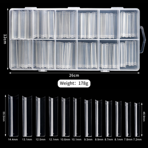 ปลายเล็บอะคริลิครูปทรงสี่เหลี่ยมยาว XXL พร้อมกล่องยาวพิเศษ XL C ปลายโค้งครึ่งฝาครอบเครื่องมือทำเล็บ - Product Image 2