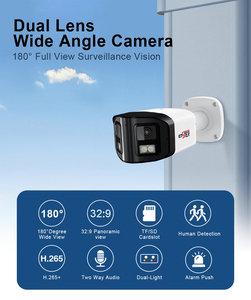 Two Way SD Card Slot Dual Lens 180 Degree View 24/7 Colorful Images 4MP Full Color Panoramic POE <strong>IP</strong> <strong>Camera</strong> - Product Image 5