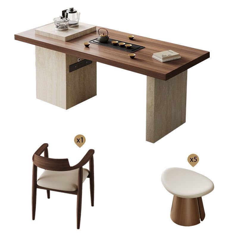 1 mesa de té, 5 sillas Hiroshima, 5 taburetes tipo hongo