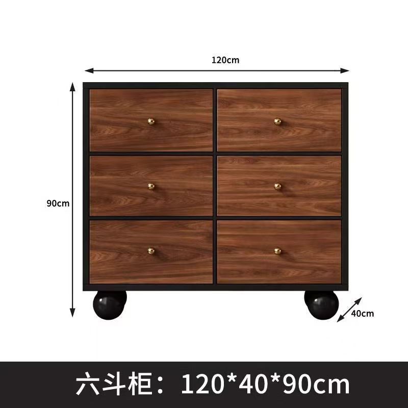 Black walnut 1204090 six-drawer chest