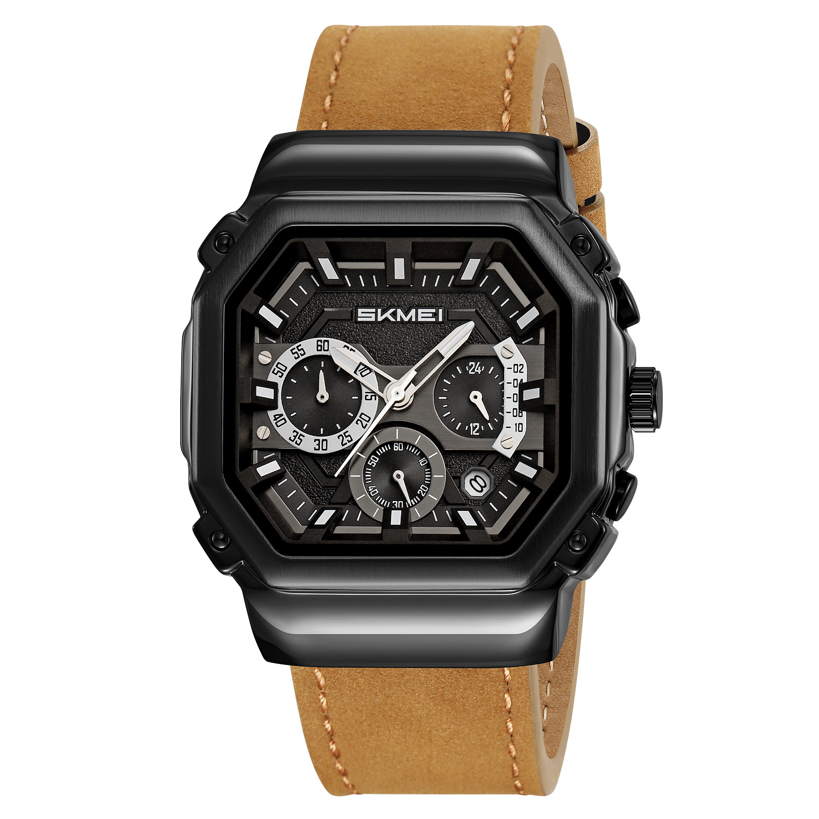 Black/Light Brown-Leather